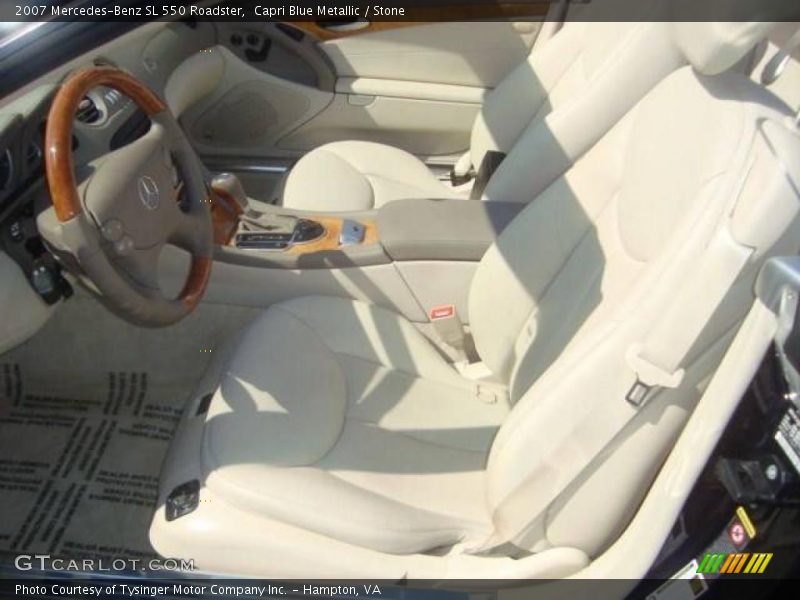 Capri Blue Metallic / Stone 2007 Mercedes-Benz SL 550 Roadster