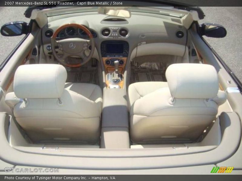 Capri Blue Metallic / Stone 2007 Mercedes-Benz SL 550 Roadster