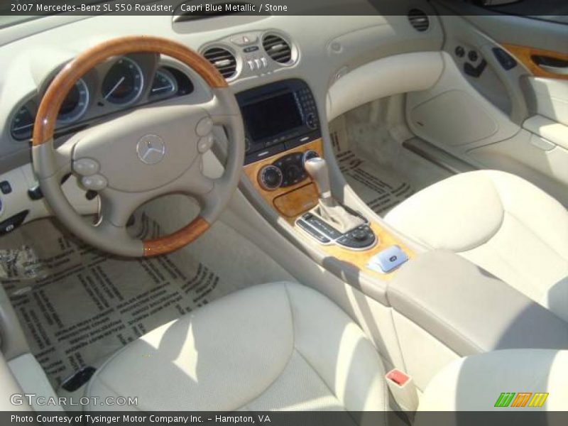 Capri Blue Metallic / Stone 2007 Mercedes-Benz SL 550 Roadster