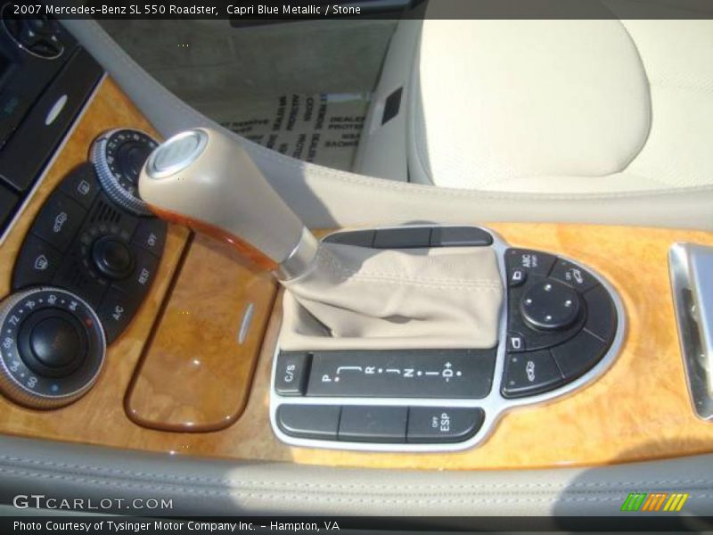Capri Blue Metallic / Stone 2007 Mercedes-Benz SL 550 Roadster