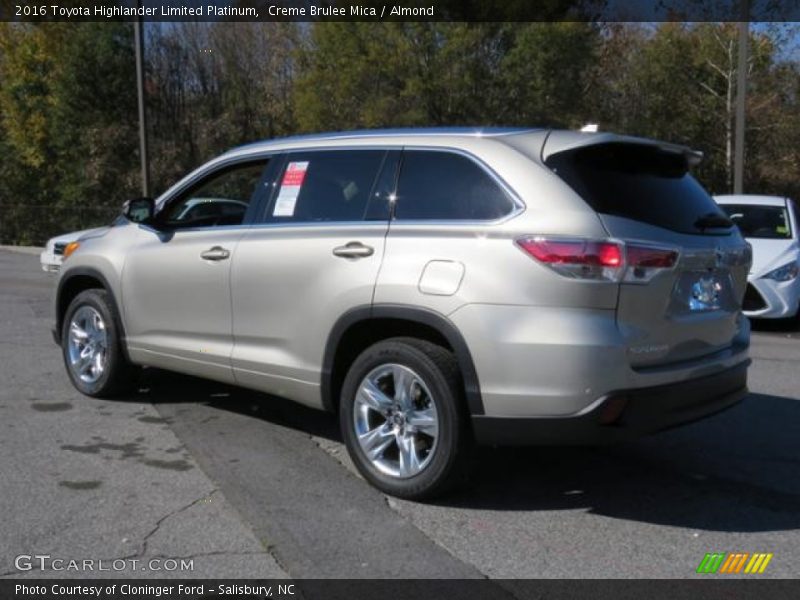 Creme Brulee Mica / Almond 2016 Toyota Highlander Limited Platinum