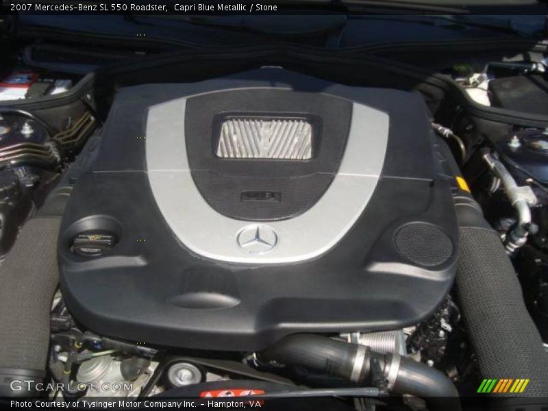 Capri Blue Metallic / Stone 2007 Mercedes-Benz SL 550 Roadster