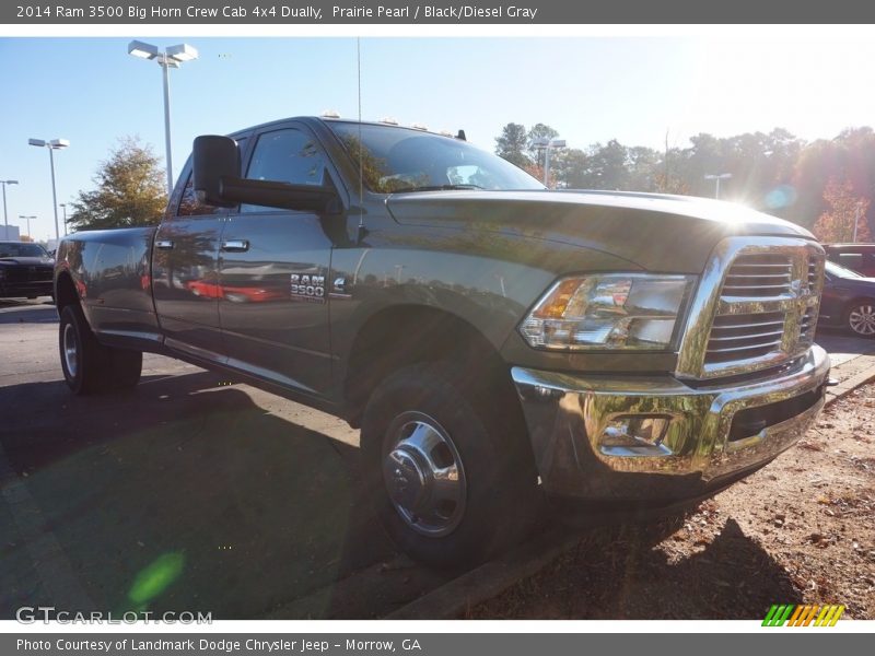 Prairie Pearl / Black/Diesel Gray 2014 Ram 3500 Big Horn Crew Cab 4x4 Dually