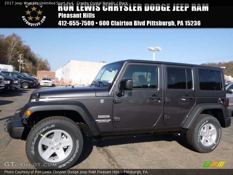 Granite Crystal Metallic / Black 2017 Jeep Wrangler Unlimited Sport 4x4