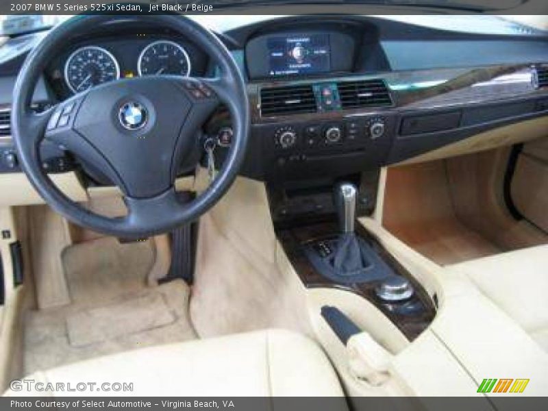 Jet Black / Beige 2007 BMW 5 Series 525xi Sedan