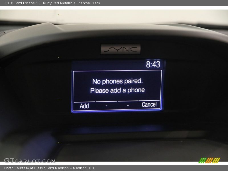 Ruby Red Metallic / Charcoal Black 2016 Ford Escape SE