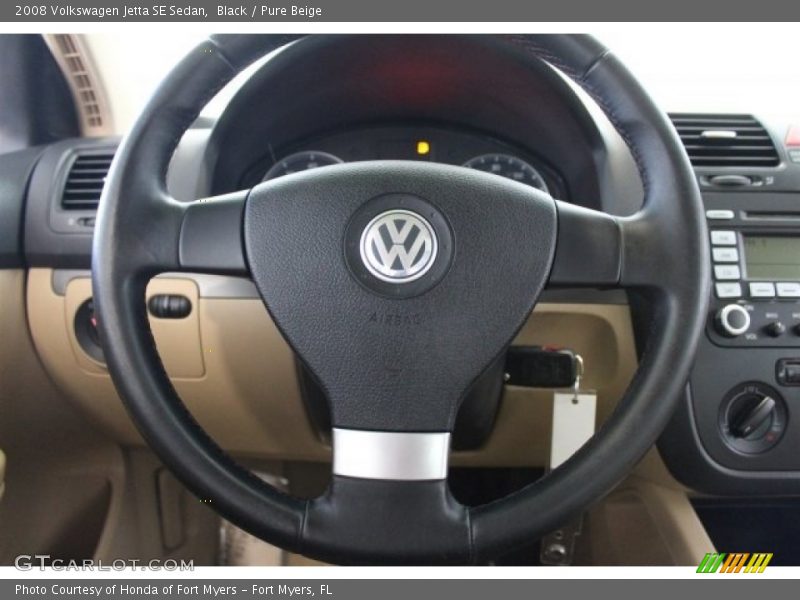 Black / Pure Beige 2008 Volkswagen Jetta SE Sedan