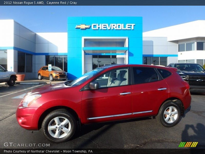 Cayenne Red / Gray 2012 Nissan Rogue S AWD