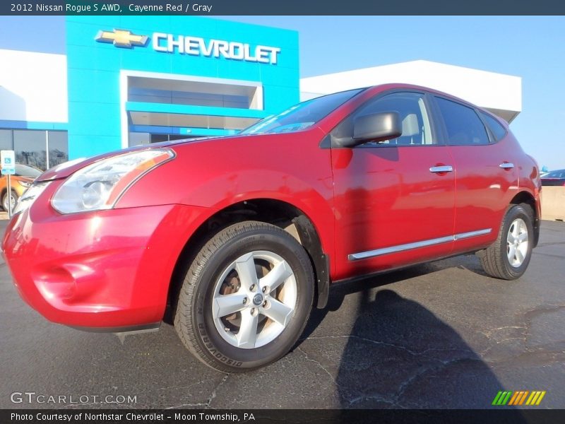 Cayenne Red / Gray 2012 Nissan Rogue S AWD