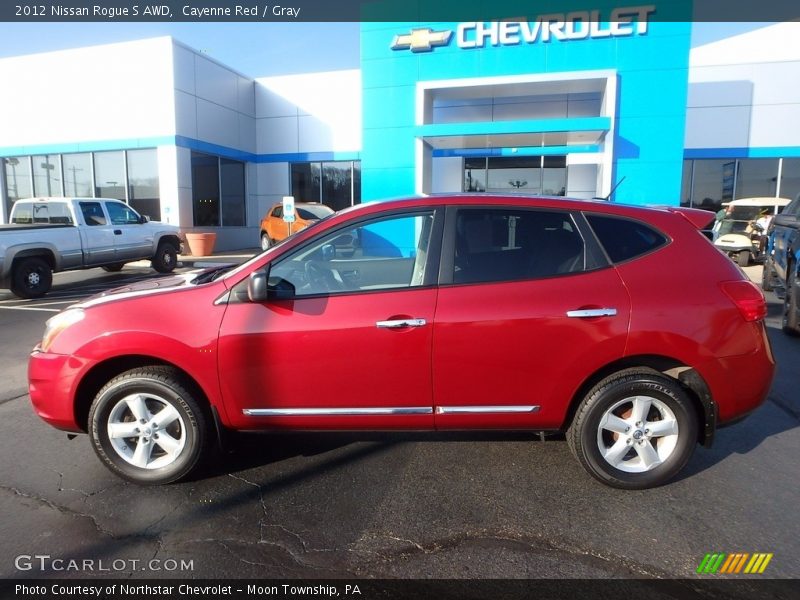 Cayenne Red / Gray 2012 Nissan Rogue S AWD