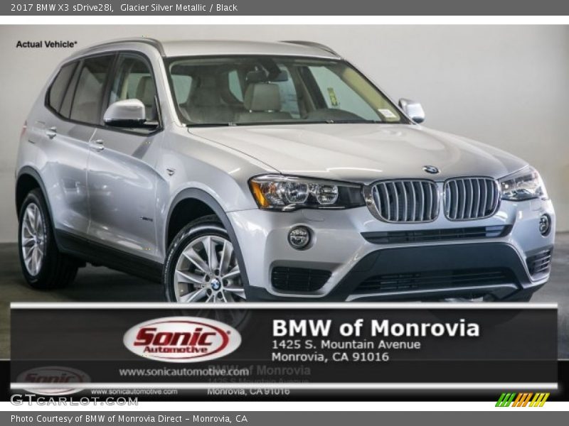 Glacier Silver Metallic / Black 2017 BMW X3 sDrive28i