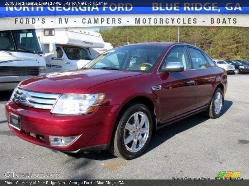 Merlot Metallic / Camel 2008 Ford Taurus Limited AWD