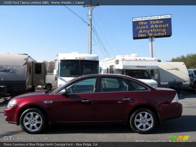 Merlot Metallic / Camel 2008 Ford Taurus Limited AWD