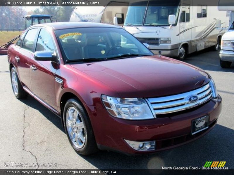 Merlot Metallic / Camel 2008 Ford Taurus Limited AWD