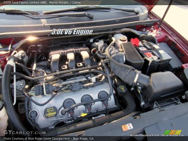 Merlot Metallic / Camel 2008 Ford Taurus Limited AWD