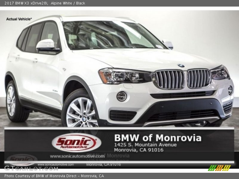 Alpine White / Black 2017 BMW X3 xDrive28i
