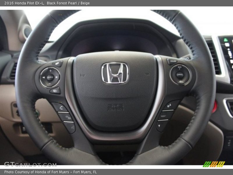 Black Forest Pearl / Beige 2016 Honda Pilot EX-L