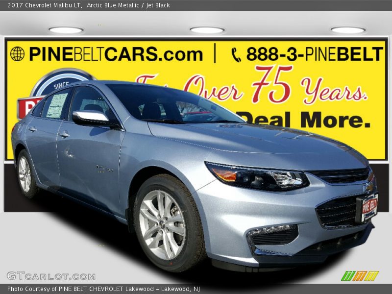 Arctic Blue Metallic / Jet Black 2017 Chevrolet Malibu LT