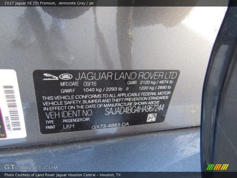 Ammonite Grey / Jet 2017 Jaguar XE 25t Premium