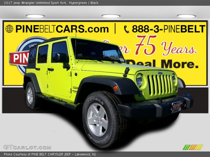 Hypergreen / Black 2017 Jeep Wrangler Unlimited Sport 4x4