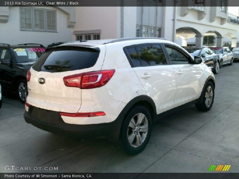 Clear White / Black 2013 Kia Sportage LX