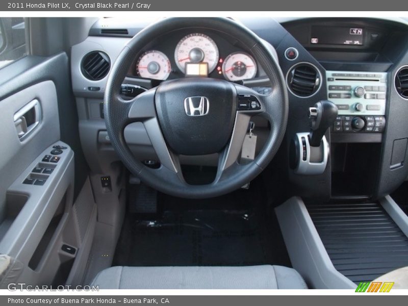 Crystal Black Pearl / Gray 2011 Honda Pilot LX