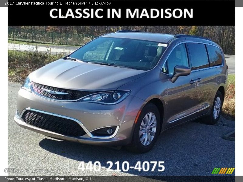 Molten Silver / Black/Alloy 2017 Chrysler Pacifica Touring L