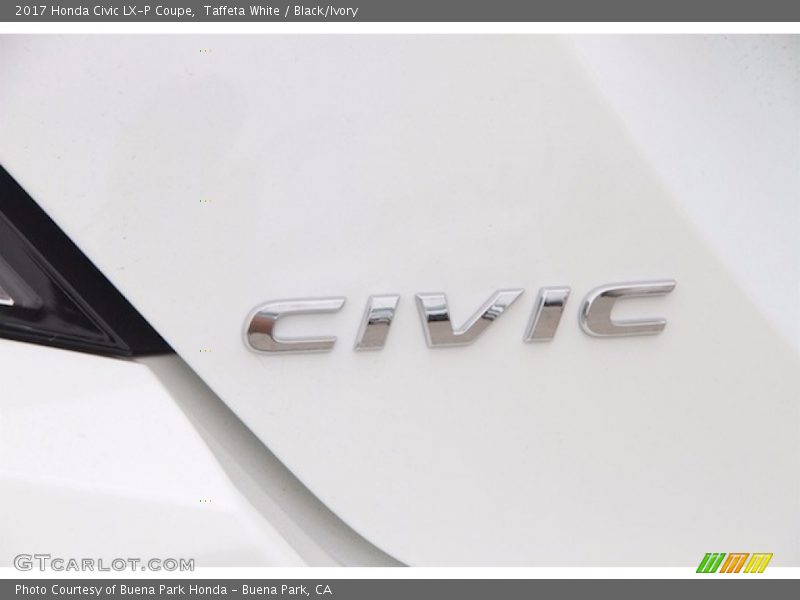 Taffeta White / Black/Ivory 2017 Honda Civic LX-P Coupe