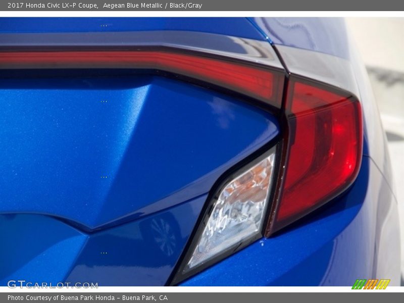 Aegean Blue Metallic / Black/Gray 2017 Honda Civic LX-P Coupe