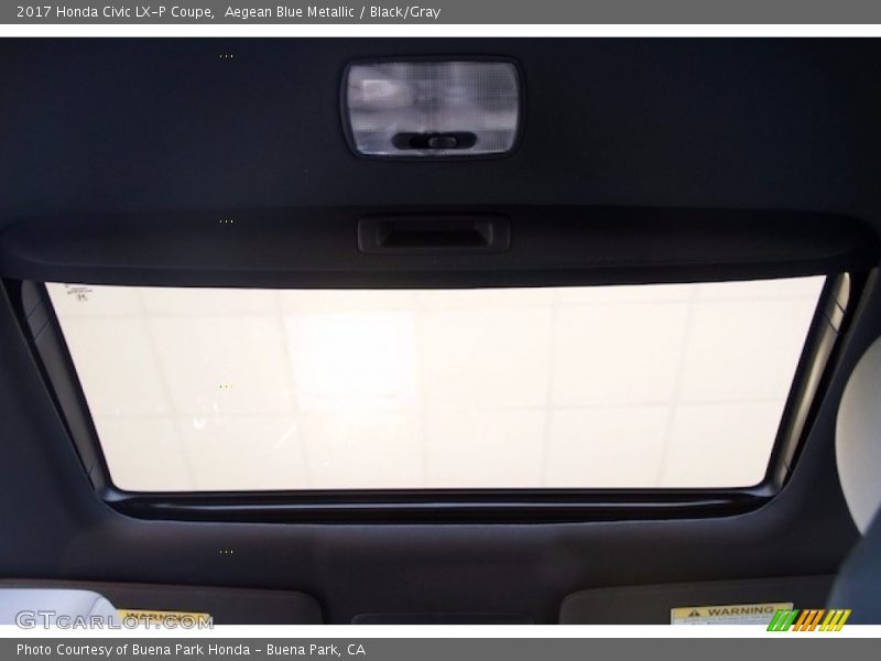 Aegean Blue Metallic / Black/Gray 2017 Honda Civic LX-P Coupe