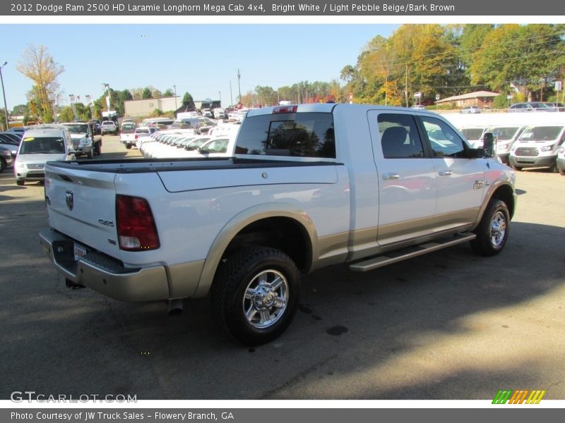 Bright White / Light Pebble Beige/Bark Brown 2012 Dodge Ram 2500 HD Laramie Longhorn Mega Cab 4x4