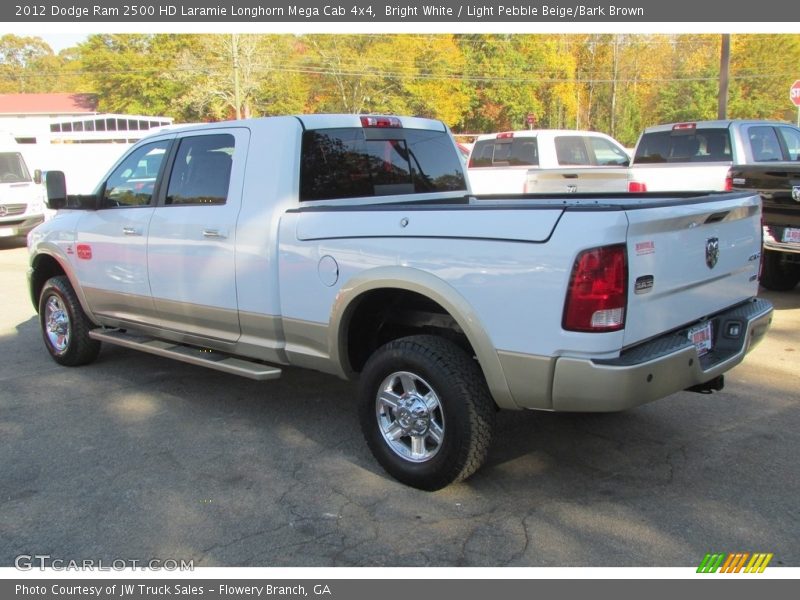 Bright White / Light Pebble Beige/Bark Brown 2012 Dodge Ram 2500 HD Laramie Longhorn Mega Cab 4x4