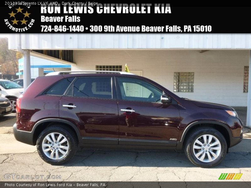 Dark Cherry / Beige 2011 Kia Sorento LX V6 AWD