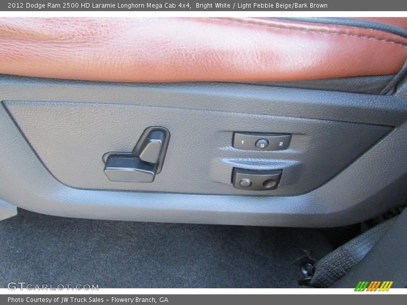 Bright White / Light Pebble Beige/Bark Brown 2012 Dodge Ram 2500 HD Laramie Longhorn Mega Cab 4x4