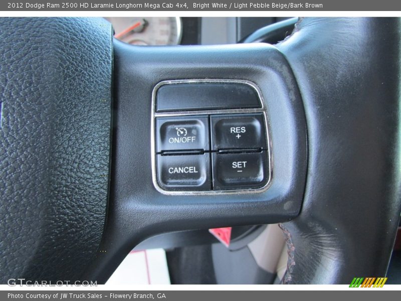 Bright White / Light Pebble Beige/Bark Brown 2012 Dodge Ram 2500 HD Laramie Longhorn Mega Cab 4x4