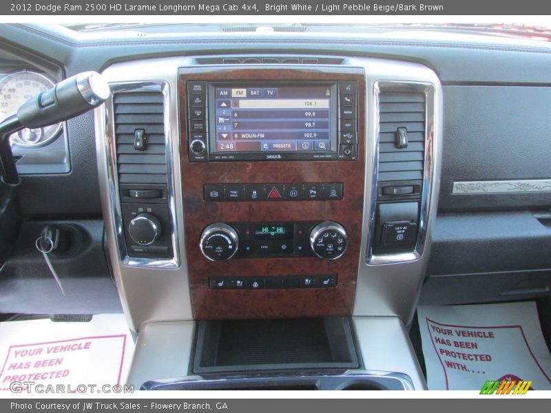 Bright White / Light Pebble Beige/Bark Brown 2012 Dodge Ram 2500 HD Laramie Longhorn Mega Cab 4x4