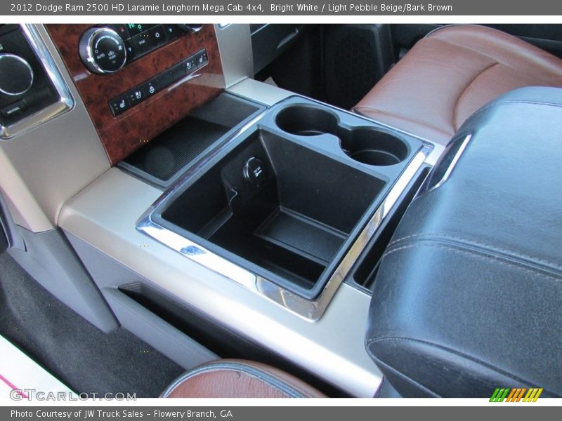 Bright White / Light Pebble Beige/Bark Brown 2012 Dodge Ram 2500 HD Laramie Longhorn Mega Cab 4x4