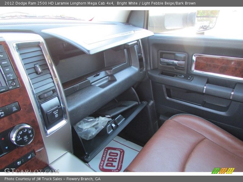 Bright White / Light Pebble Beige/Bark Brown 2012 Dodge Ram 2500 HD Laramie Longhorn Mega Cab 4x4