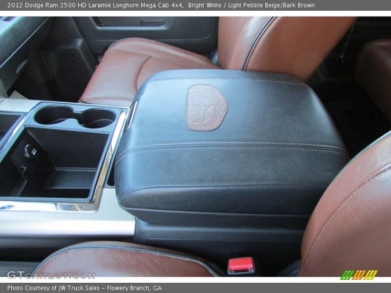 Bright White / Light Pebble Beige/Bark Brown 2012 Dodge Ram 2500 HD Laramie Longhorn Mega Cab 4x4