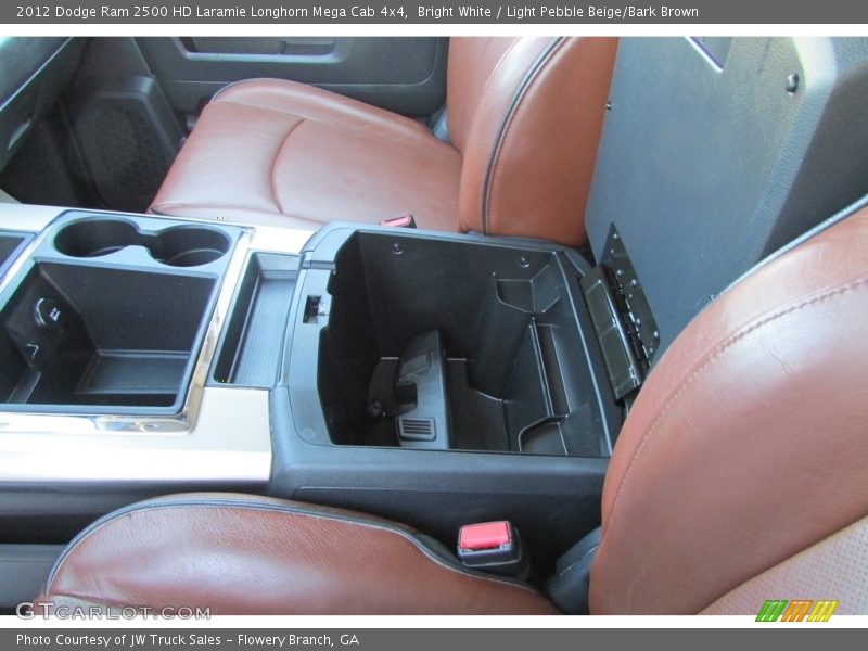 Bright White / Light Pebble Beige/Bark Brown 2012 Dodge Ram 2500 HD Laramie Longhorn Mega Cab 4x4