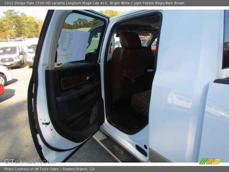 Bright White / Light Pebble Beige/Bark Brown 2012 Dodge Ram 2500 HD Laramie Longhorn Mega Cab 4x4
