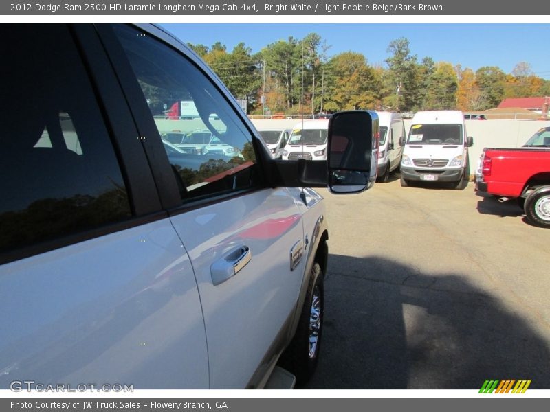 Bright White / Light Pebble Beige/Bark Brown 2012 Dodge Ram 2500 HD Laramie Longhorn Mega Cab 4x4