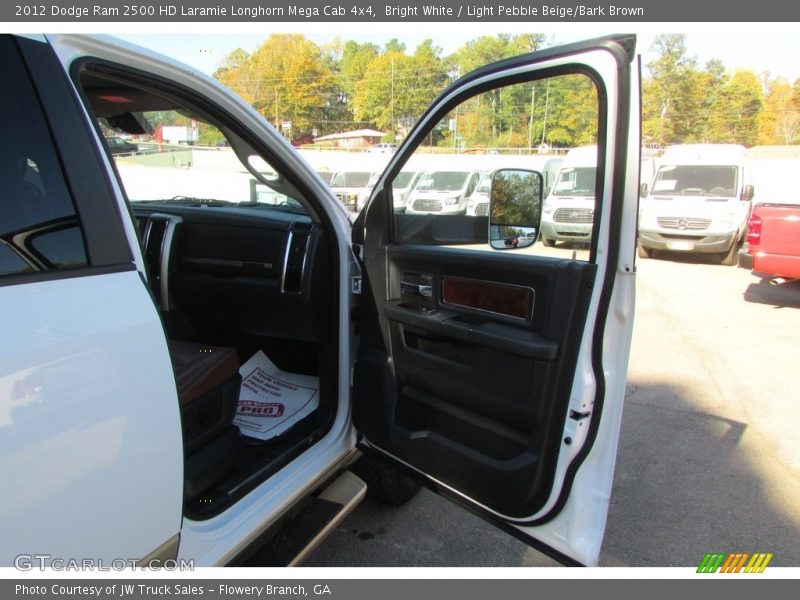 Bright White / Light Pebble Beige/Bark Brown 2012 Dodge Ram 2500 HD Laramie Longhorn Mega Cab 4x4