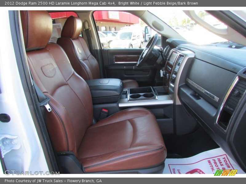 Bright White / Light Pebble Beige/Bark Brown 2012 Dodge Ram 2500 HD Laramie Longhorn Mega Cab 4x4