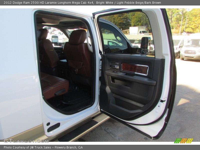 Bright White / Light Pebble Beige/Bark Brown 2012 Dodge Ram 2500 HD Laramie Longhorn Mega Cab 4x4