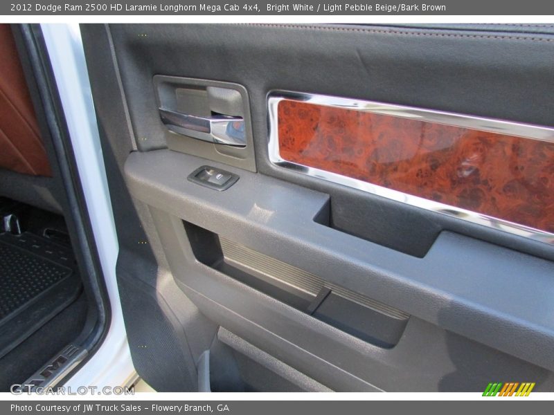 Bright White / Light Pebble Beige/Bark Brown 2012 Dodge Ram 2500 HD Laramie Longhorn Mega Cab 4x4