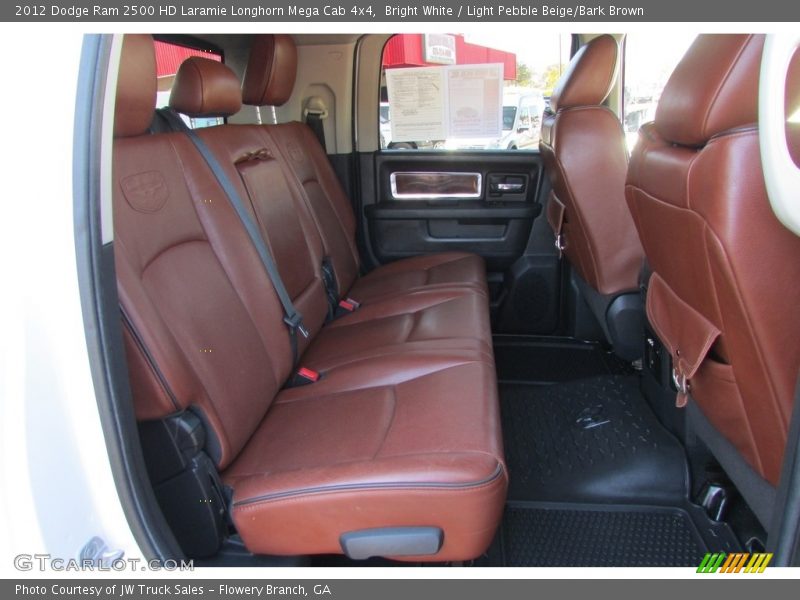 Bright White / Light Pebble Beige/Bark Brown 2012 Dodge Ram 2500 HD Laramie Longhorn Mega Cab 4x4