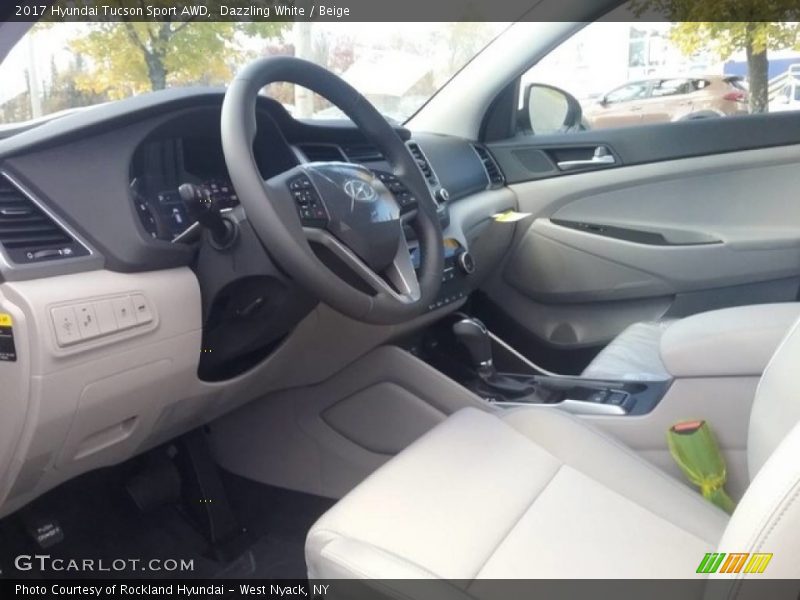 Dazzling White / Beige 2017 Hyundai Tucson Sport AWD