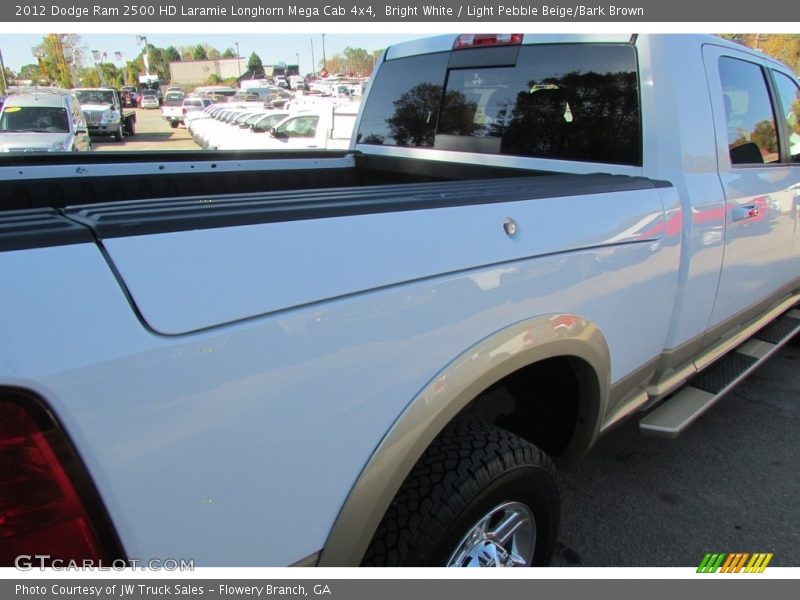 Bright White / Light Pebble Beige/Bark Brown 2012 Dodge Ram 2500 HD Laramie Longhorn Mega Cab 4x4
