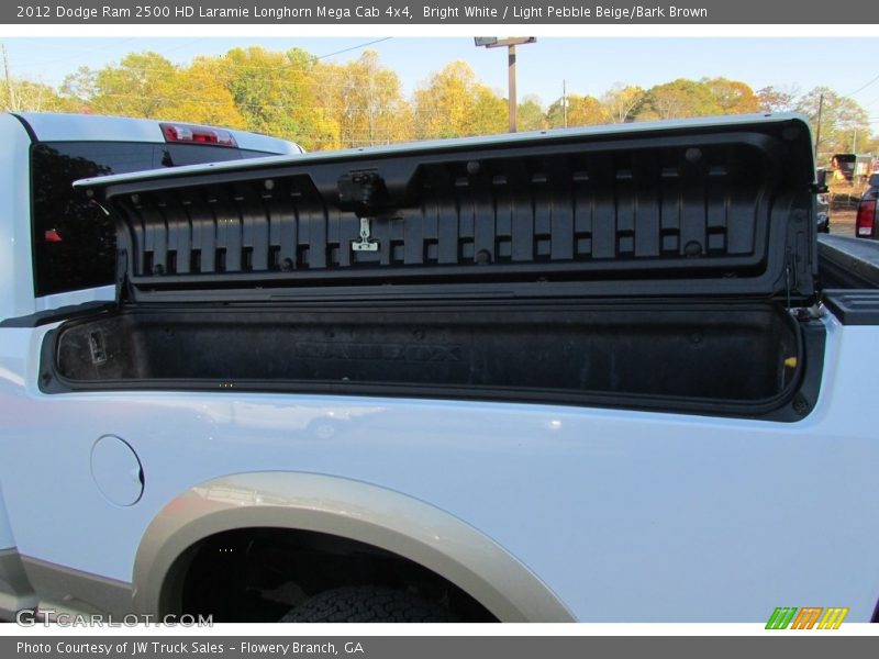 Bright White / Light Pebble Beige/Bark Brown 2012 Dodge Ram 2500 HD Laramie Longhorn Mega Cab 4x4